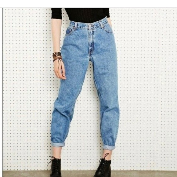 VTG Y2K LEVIS 550 TAPERED FIT HIGH RISE REWORKED RAW SPLIT-HEM DENIM JEANS 10/12 - Picture 10 of 16